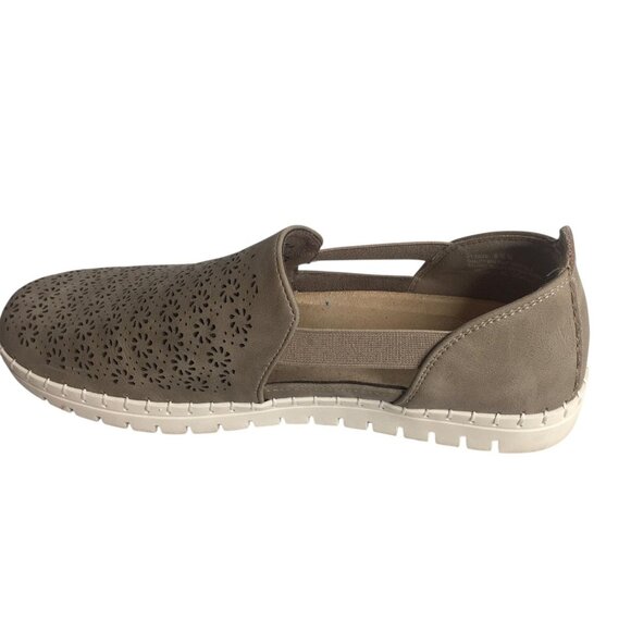 Easy Street Shoes Womens Size 8.5 Taupe Comfort Wave Slip On Perforated Loafers - Picture 7 of 12